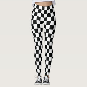 Black/white checkered leggings