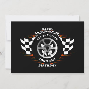 Racing Chequered Flag Happy Birthday Occasions    Holiday Card