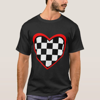 Racing Chequered Flag Heart Race Car T-Shirt