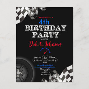 Racing Chequered Flag Invitation