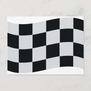 racing chequered flag postcard