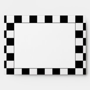 Racing Chequered Winners Flag Black and White Envelopes