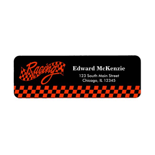 Racing, choose your background colour return address label