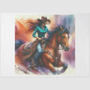 Racing Cowgirl Tissue Paper