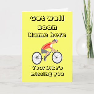 Racing Cyclist, add text Card