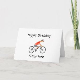 Racing Cyclist, add text Card