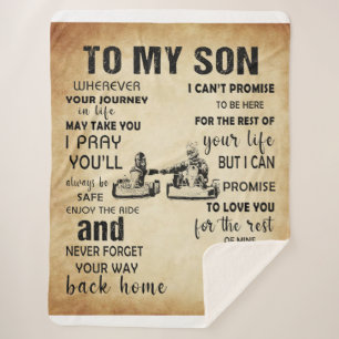 Racing Dad To My Son From Dad Gift Meaning Sherpa Blanket