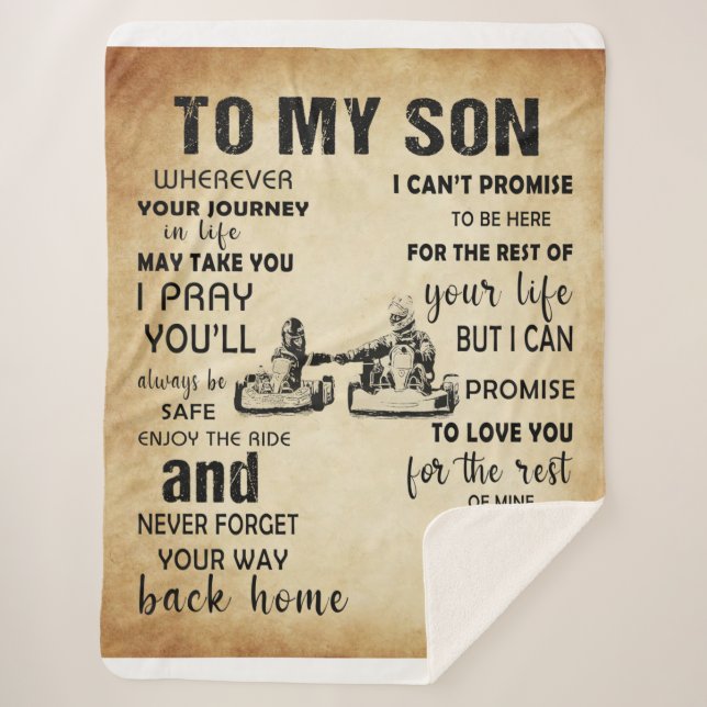 Racing Dad To My Son From Dad Gift Meaning Sherpa Blanket (Front)