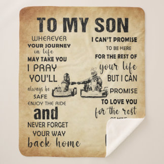 Racing Dad To My Son From Dad Gift Meaning Sherpa Blanket