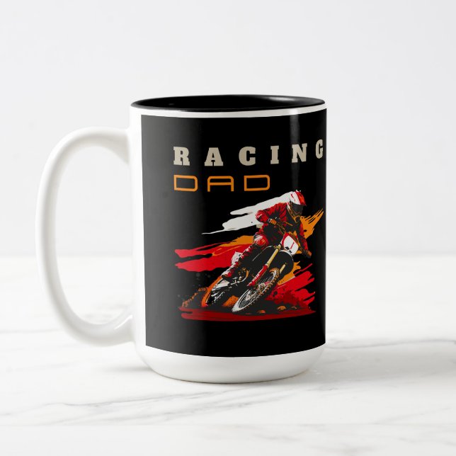 Racing Dad Two-Tone Coffee Mug (Left)