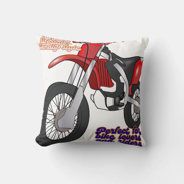 Racing Dirt Bike Art Cushion (Front)