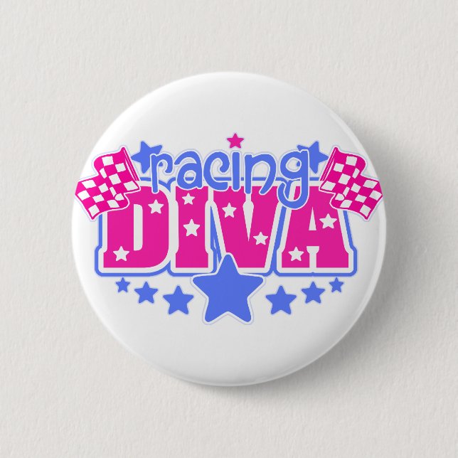 Racing Diva 6 Cm Round Badge (Front)