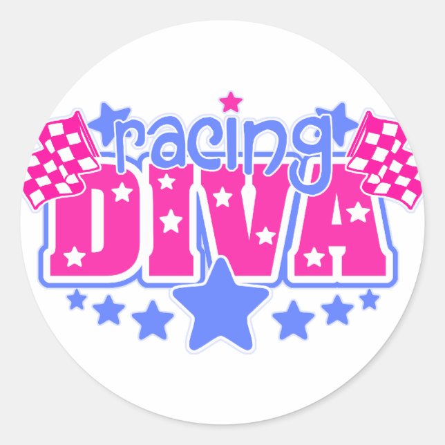 Racing Diva Classic Round Sticker (Front)