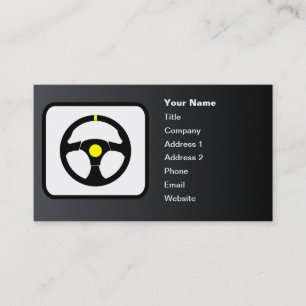 Racing Driver Logo Customisable Black Business Card