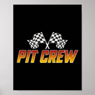 Racing Family Birthday Race Car Retro Pit Crew Hal Poster