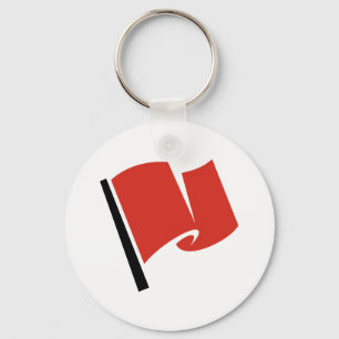 Racing Flag Red Key Ring