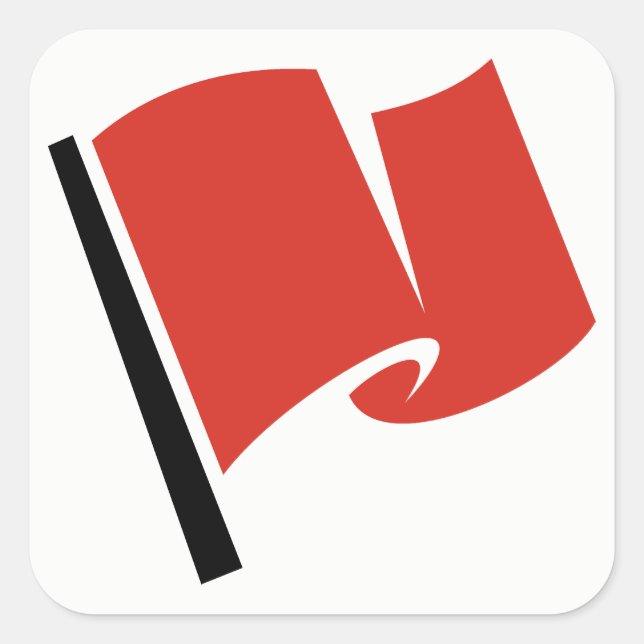 Racing Flag Red Square Sticker (Front)