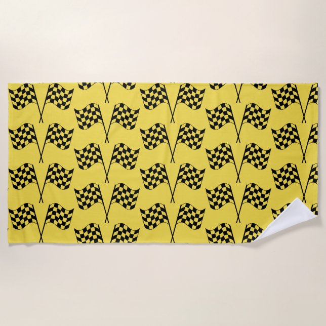 Racing Flags Beach Towel (Front)