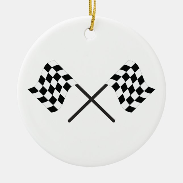 Racing Flags Ceramic Tree Decoration (Front)