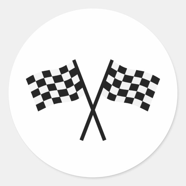 Racing flags classic round sticker (Front)