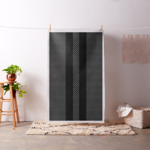 Racing Flags on Black Stripes Carbon Fibre Style Fabric
