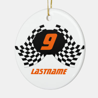 Racing Flags Photo Keepsake Ceramic Tree Decoration