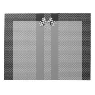 Racing Flags Stripes in Carbon Fiber Style Decor Notepad