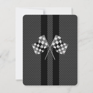 Racing Flags Stripes in Carbon Fibre Style Decor