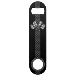 Racing Flags Stripes in Carbon Fibre Style Decor