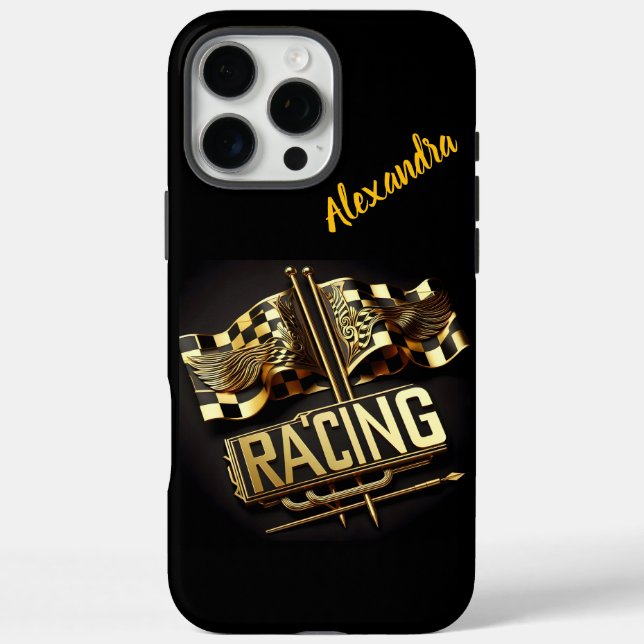 Racing flags wave at the finish line Case-Mate iPhone case (Back)