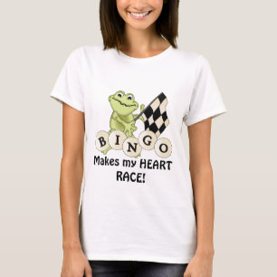 Racing Frog Bingo womens t-shirt