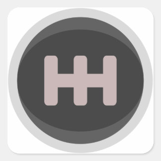 Racing Gear Shift Knob Square Sticker