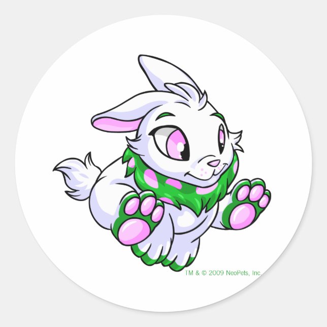 Racing green Cybunny Classic Round Sticker (Front)