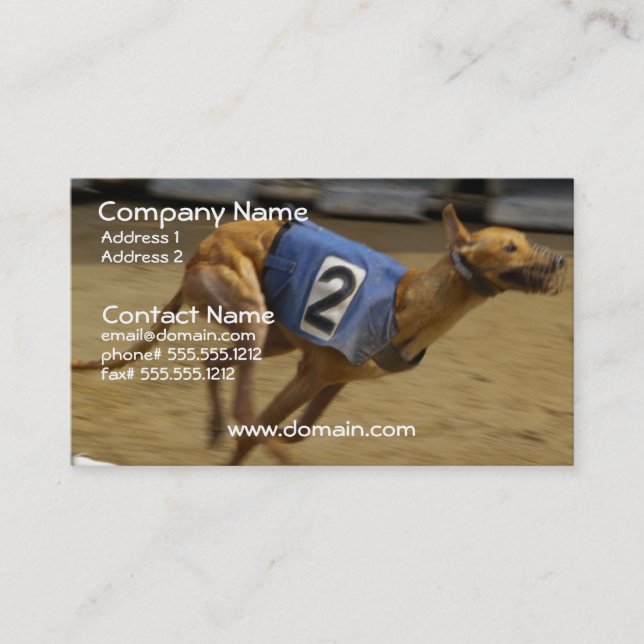 Racing Greyhound Dog Business Card (Front)