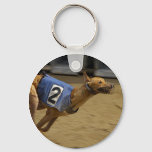 Racing Greyhound Keychain