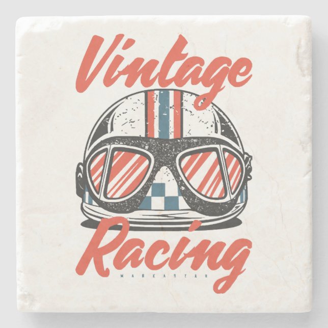 Racing Helmet Stone Coaster (Front)