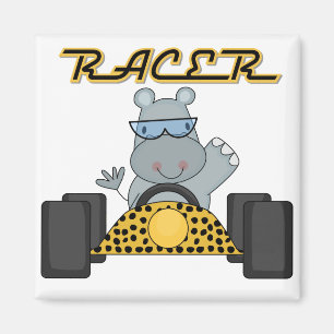 Racing Hippo T-shirts and Gifts Magnet
