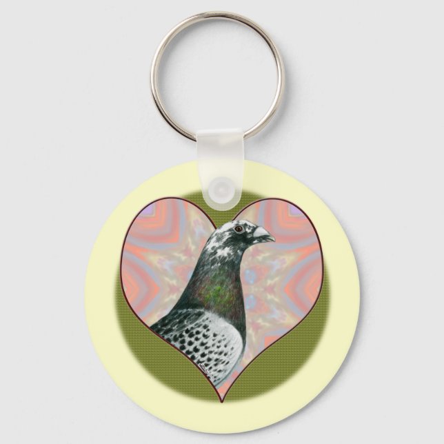 Racing Homer:  Heart Key Ring (Front)