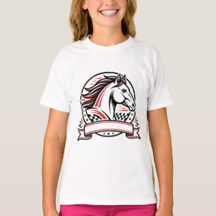 Racing Horse T-Shirt With Red Accents