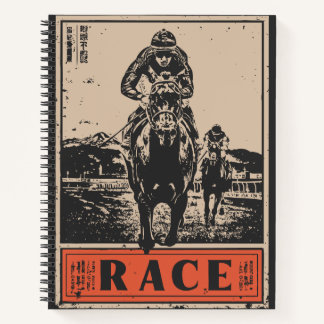 Racing Horses in Desert Landscape Notebook