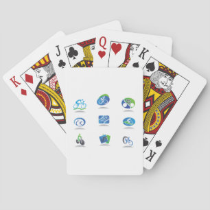 Racing Icons Blue and Green Sport Playing Cards