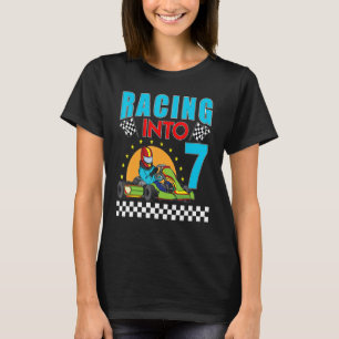 Racing into 7 Go Kart Racing Go Kart 7th Birthday T-Shirt