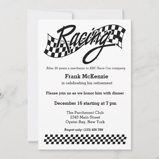 Racing Invitation (Front)