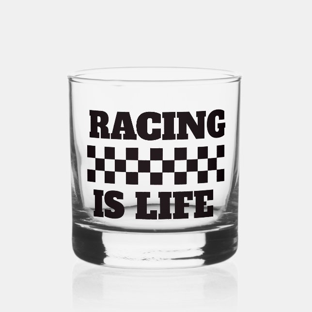 Racing is Life-Whiskey Glass (Front)