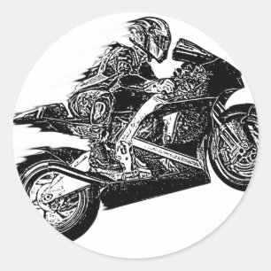 Racing madness classic round sticker