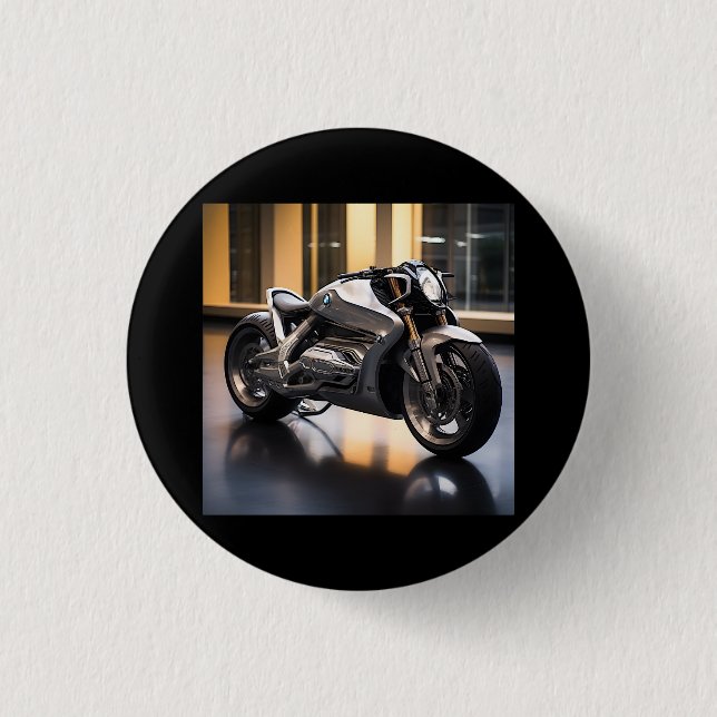 racing motorcycle 3 cm round badge (Front)