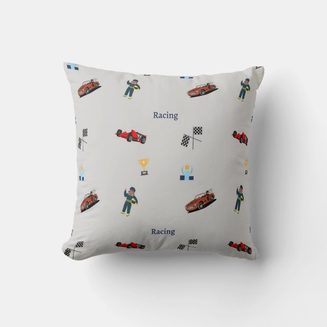 Racing pattern on grey cushion (Front)
