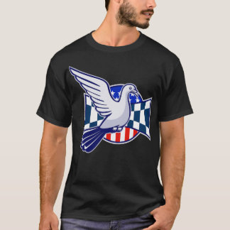 Racing Pigeon Race Flag American Stars Stripes T-Shirt