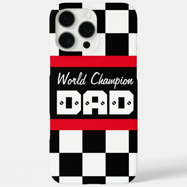 Racing red black world champion dad Case-Mate iPhone case (Back)