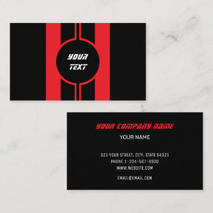 Racing Red Double Stripes Auto Mechanical Repair Business Card